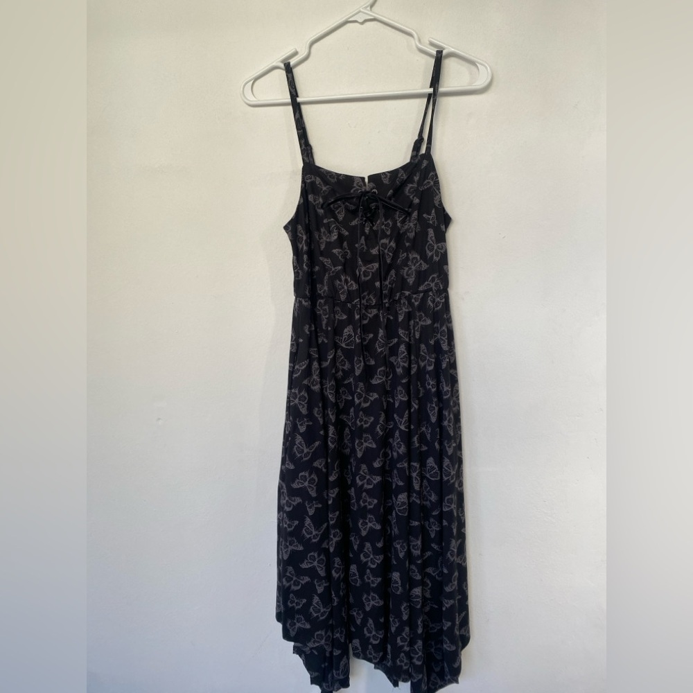 COSMIC AURA Goth Butterfly Handkerchief Hem Black Women's Dress Size Medium